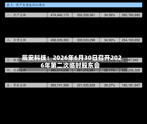 辰安科技：2026年6月30日召开2026年第二次临时股东会
