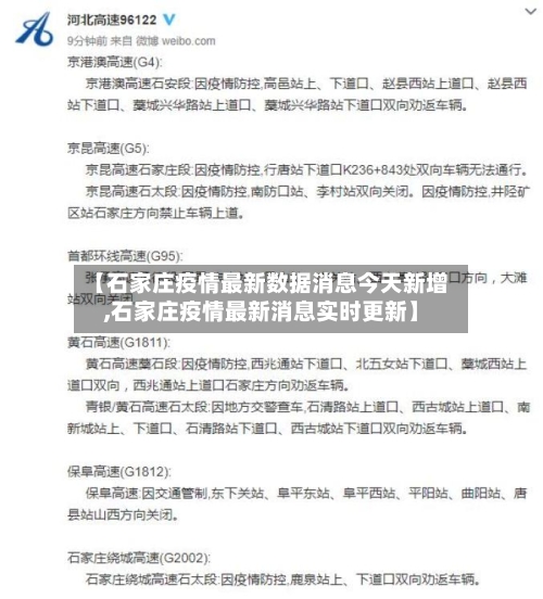 【石家庄疫情最新数据消息今天新增,石家庄疫情最新消息实时更新】-第1张图片