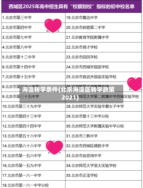 海淀转学条件(北京海淀区转学政策2021)