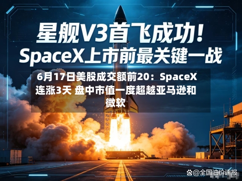 6月17日美股成交额前20:SpaceX连涨3天 盘中市值一度超越亚马逊和微软-第2张图片