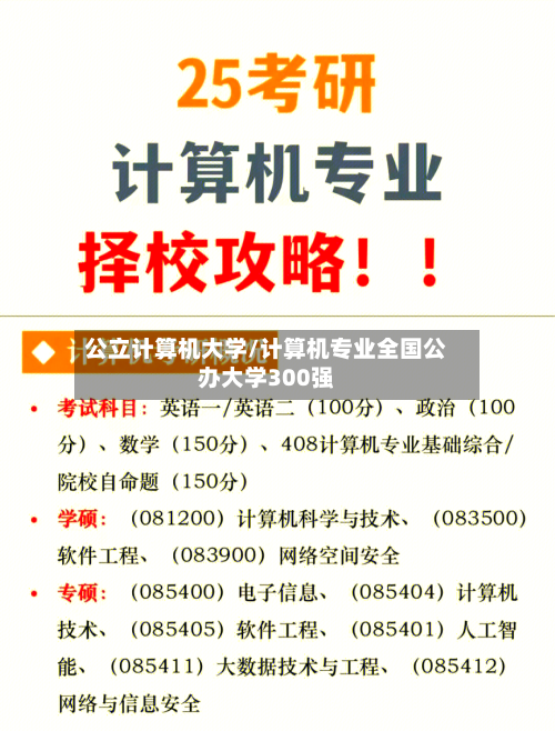 公立计算机大学/计算机专业全国公办大学300强