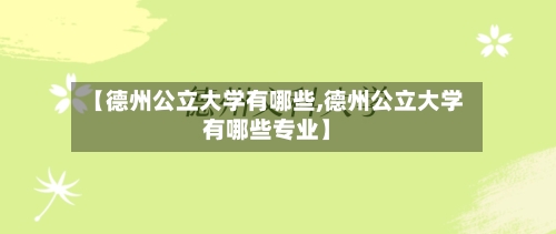 【德州公立大学有哪些,德州公立大学有哪些专业】-第2张图片
