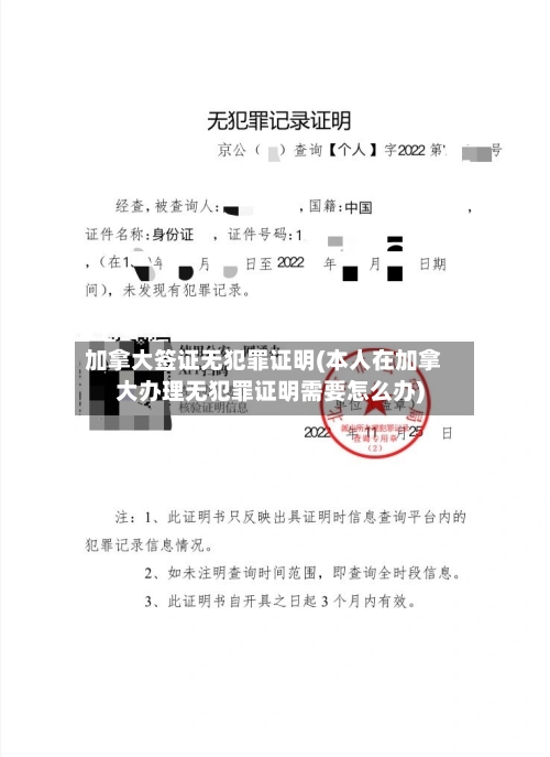 加拿大签证无犯罪证明(本人在加拿大办理无犯罪证明需要怎么办)-第2张图片