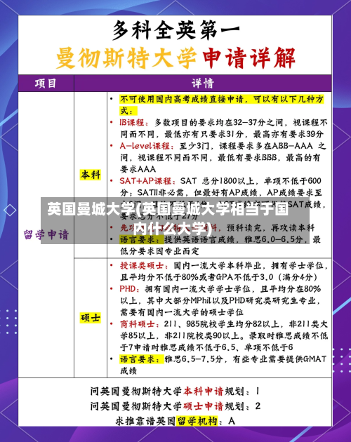英国曼城大学(英国曼城大学相当于国内什么大学)