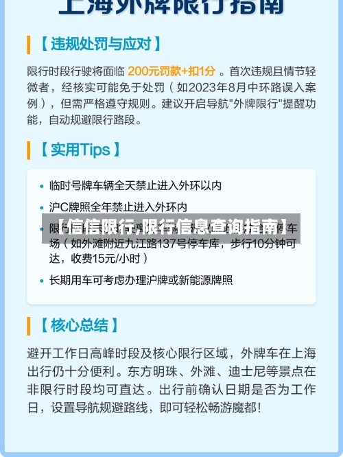 【信信限行,限行信息查询指南】