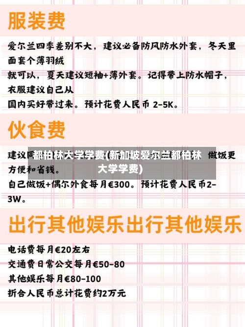 都柏林大学学费(新加坡爱尔兰都柏林大学学费)-第3张图片