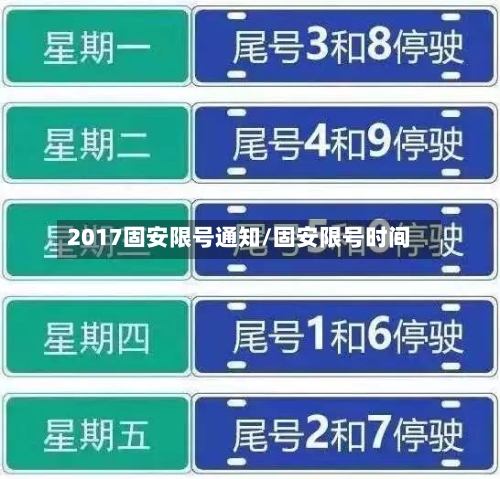 2017固安限号通知/固安限号时间