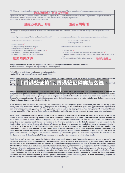 【香港签证填写,香港签证种类怎么选】