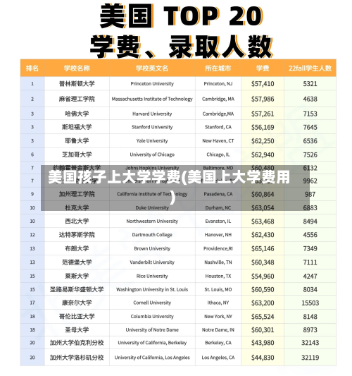 美国孩子上大学学费(美国上大学费用)-第3张图片