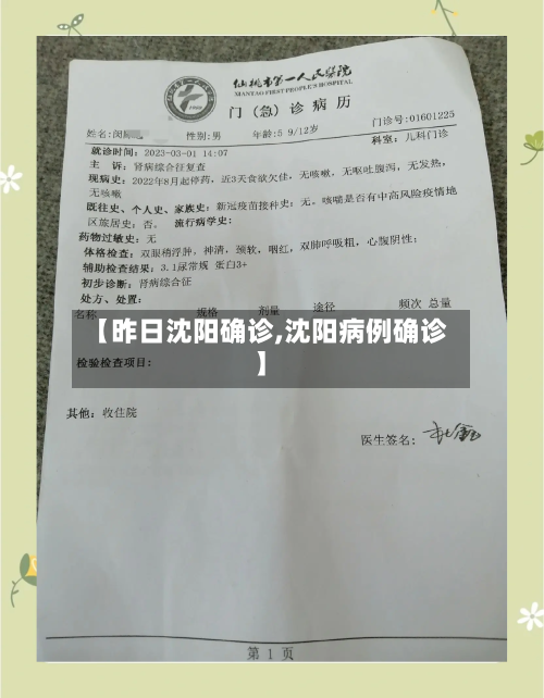 【昨日沈阳确诊,沈阳病例确诊】