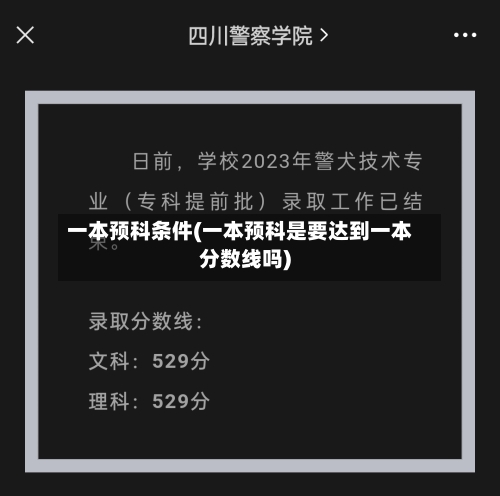 一本预科条件(一本预科是要达到一本分数线吗)
