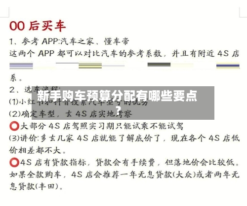 新手购车预算分配有哪些要点？