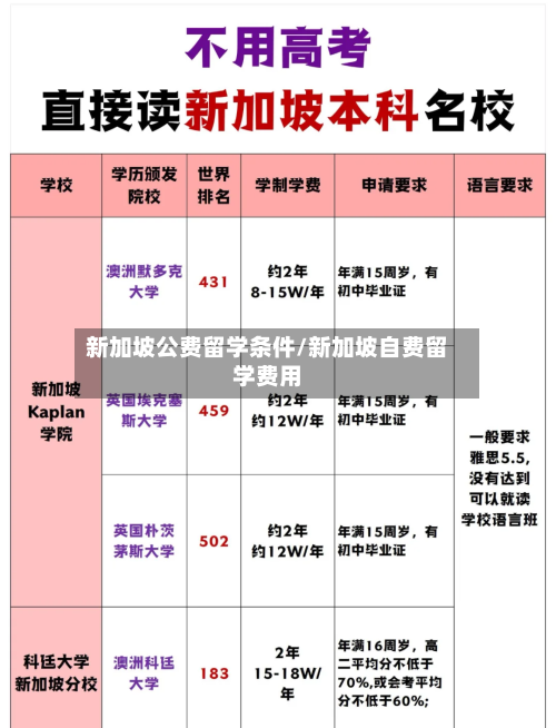 新加坡公费留学条件/新加坡自费留学费用-第2张图片
